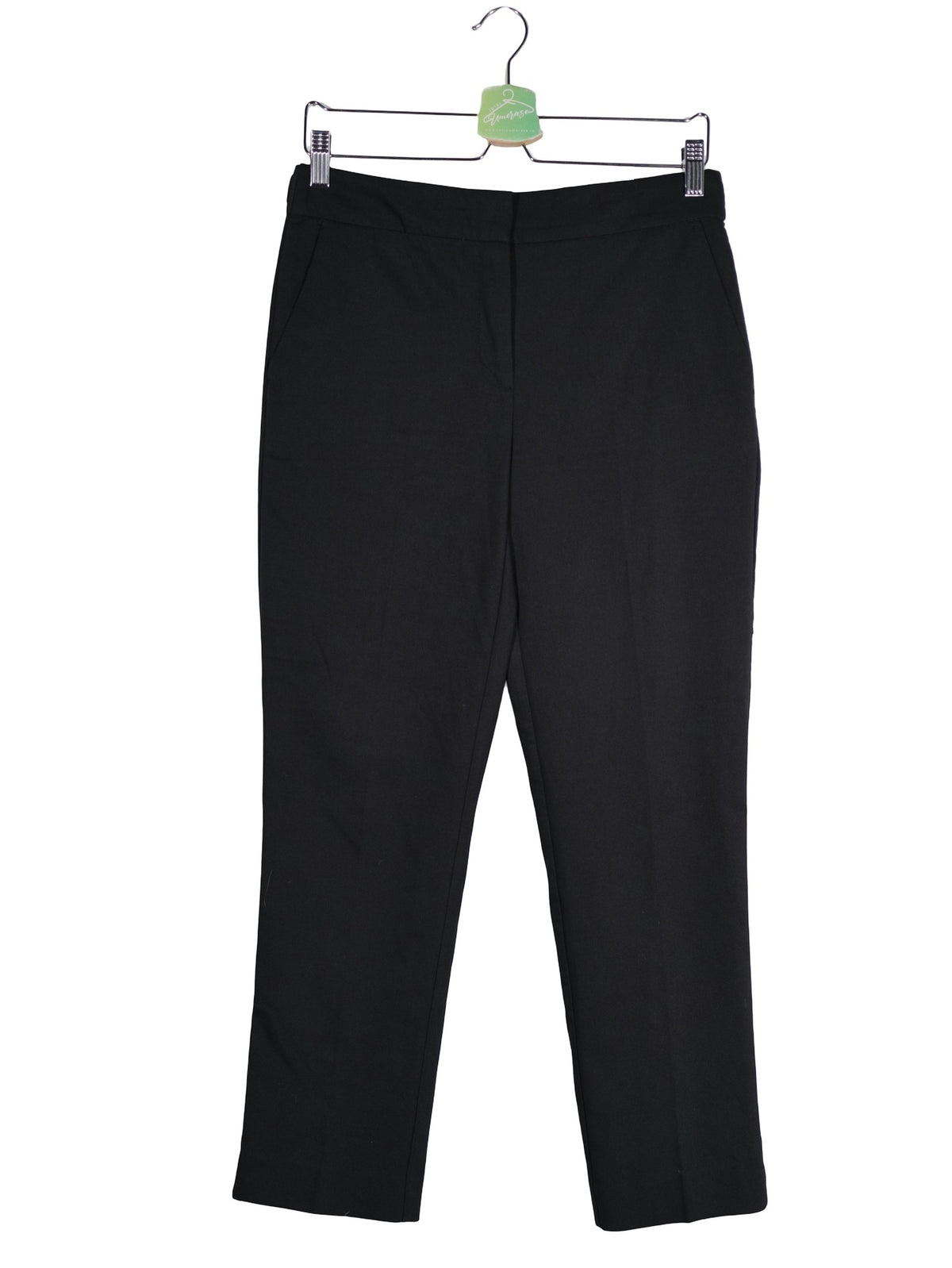 Pantaloni ZARA negru mărime M vedere din față second-hand premium