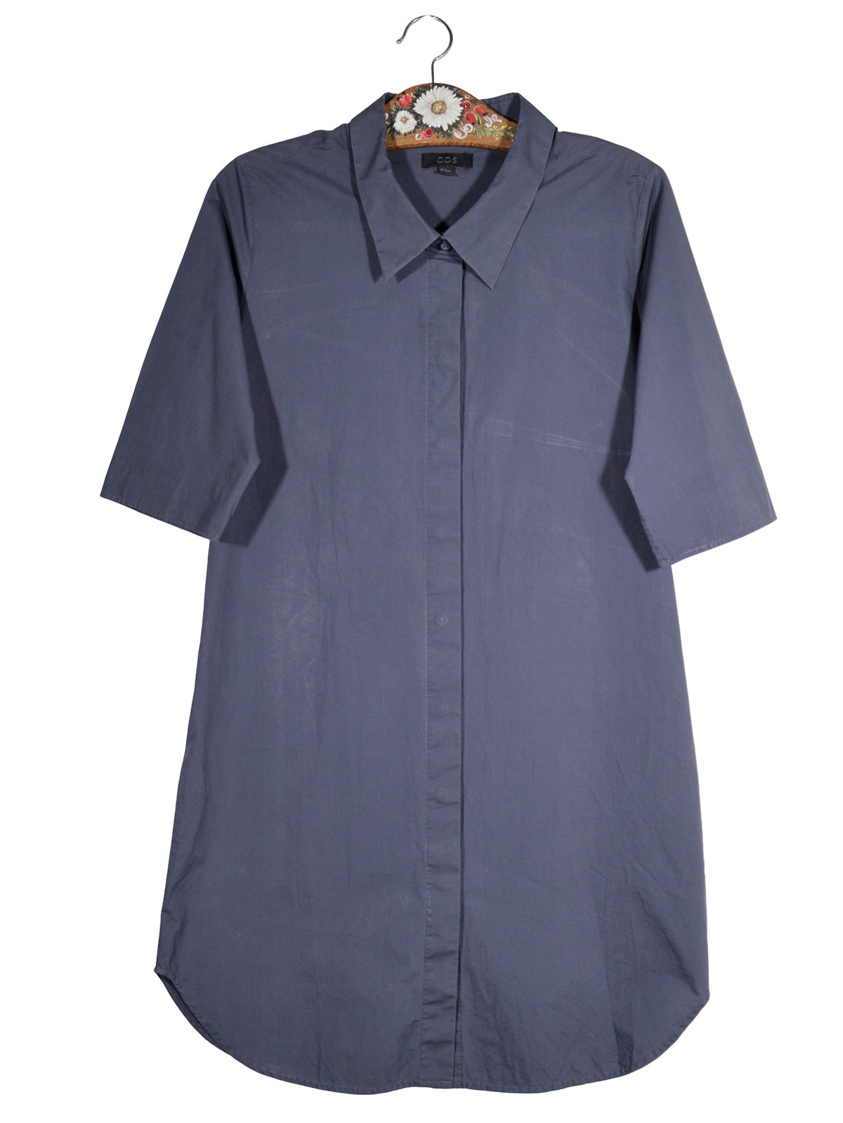 Rochie COS bleumarin mărime S vedere din față second-hand premium