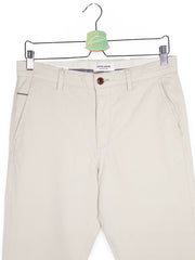 Pantaloni JACK&JONES bej deschis mărime S detaliu material și croială second-hand premium