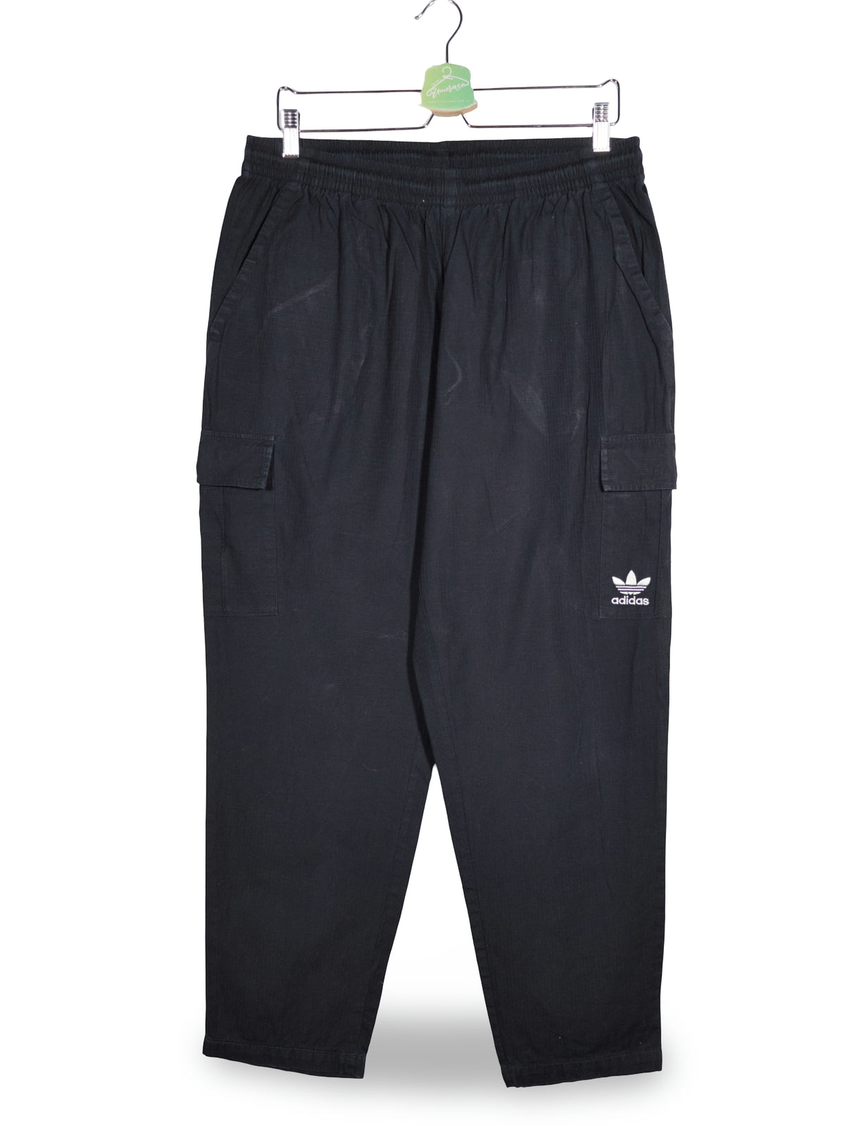 Pantaloni Adidas negru mărime L vedere din față second-hand premium