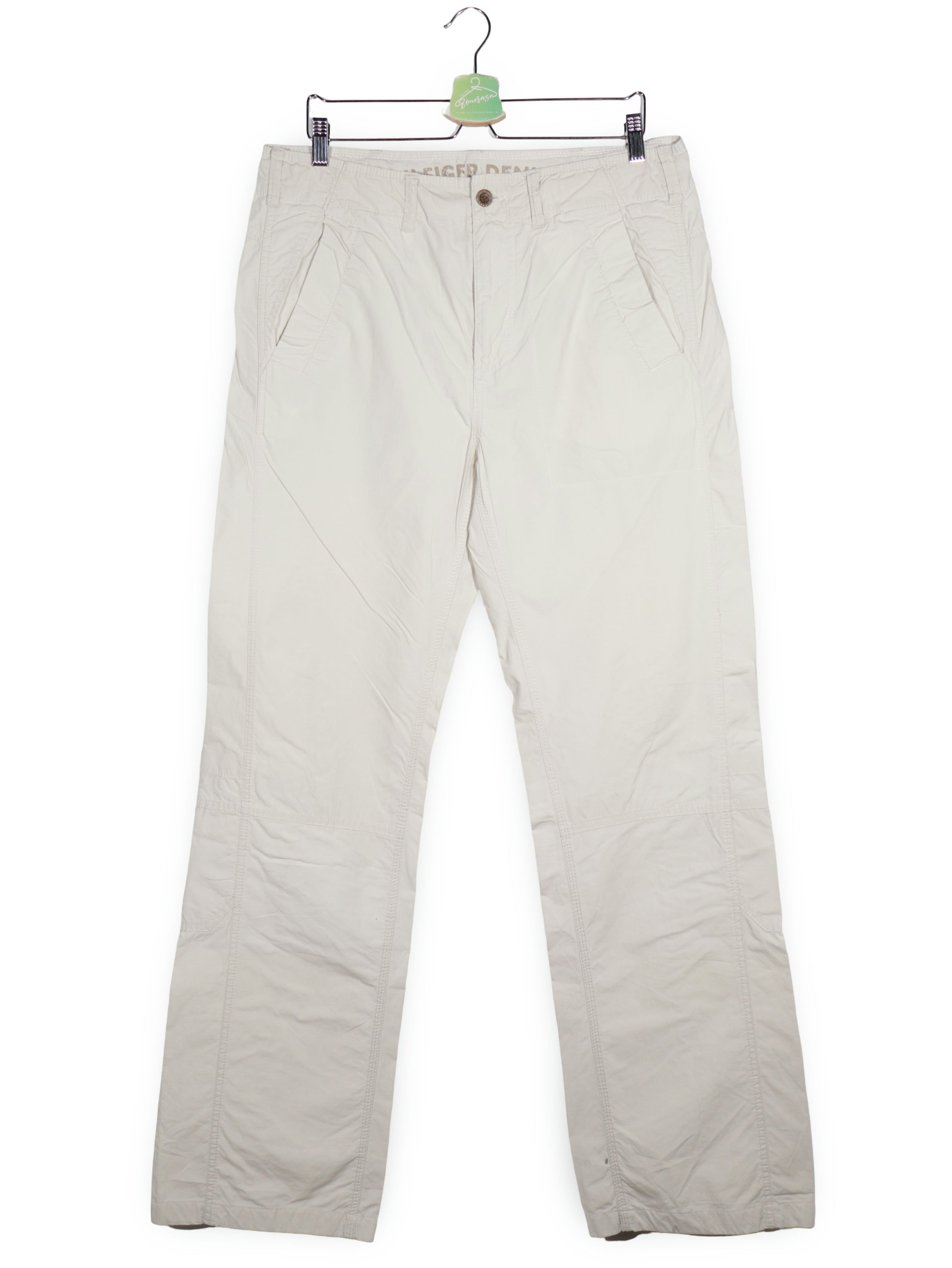 Pantaloni Tommy Hilfiger bej deschis mărime M vedere din față second-hand premium