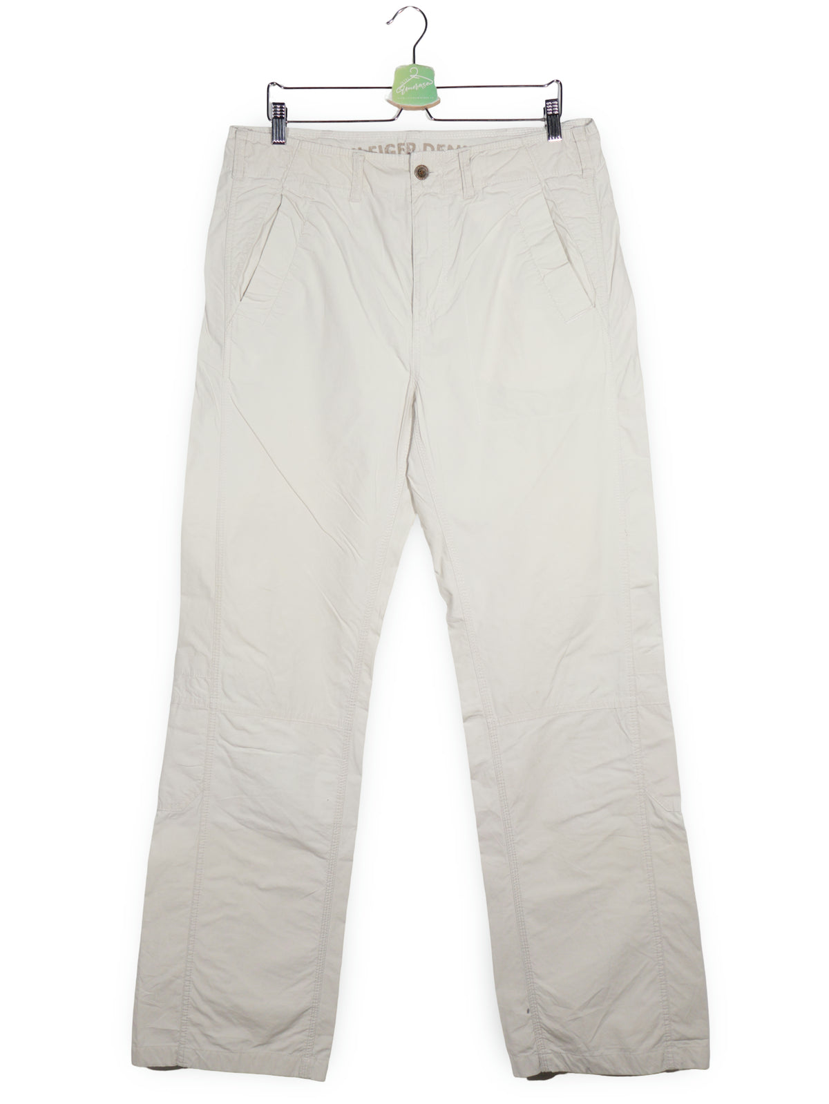 Pantaloni Tommy Hilfiger bej deschis mărime M vedere din față second-hand premium