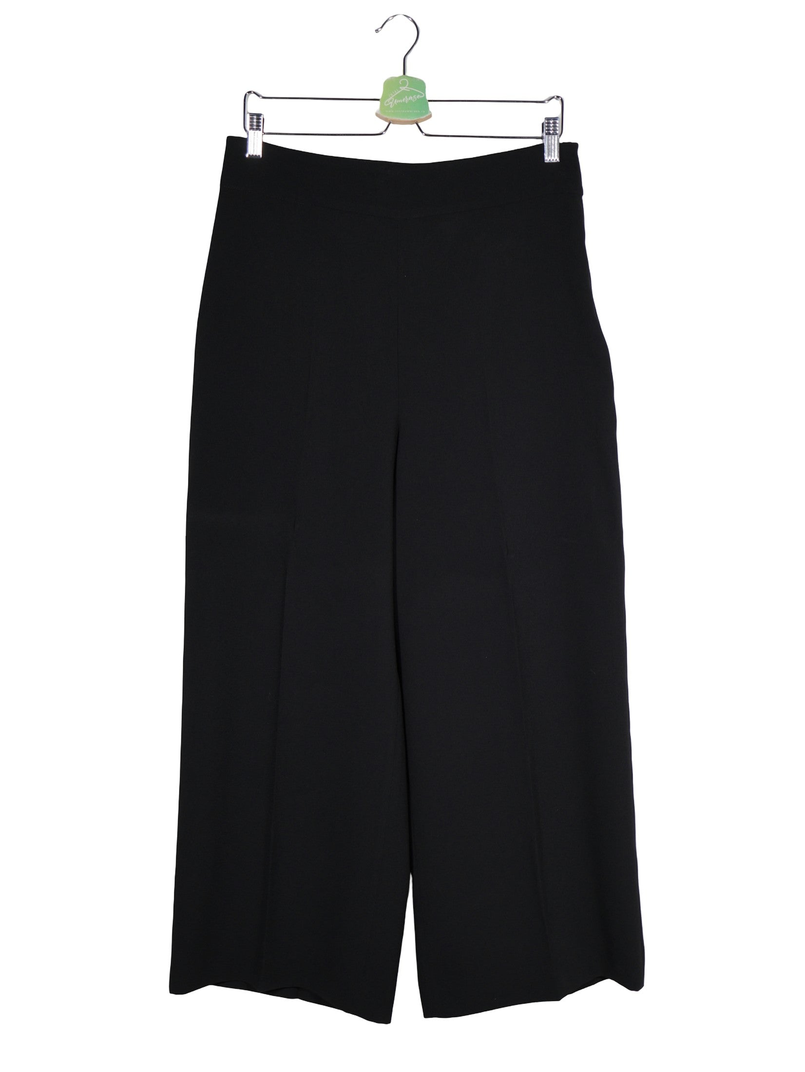 Pantaloni ZARA negru mărime L vedere din față second-hand premium