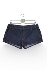 Blugi scurți - ZARA albaștri închiși din denim cu talie medie – M – Femei - fata