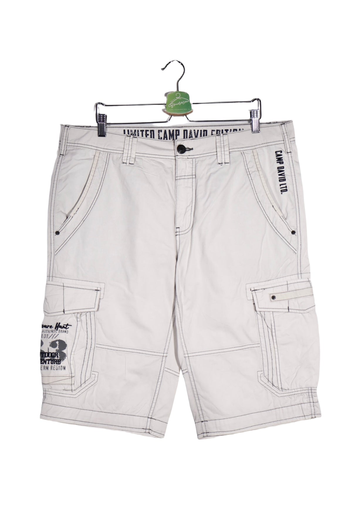 Pantaloni scurți - Camp David alb din bumbac cu buzunare cargo – XL – Bărbați - fata