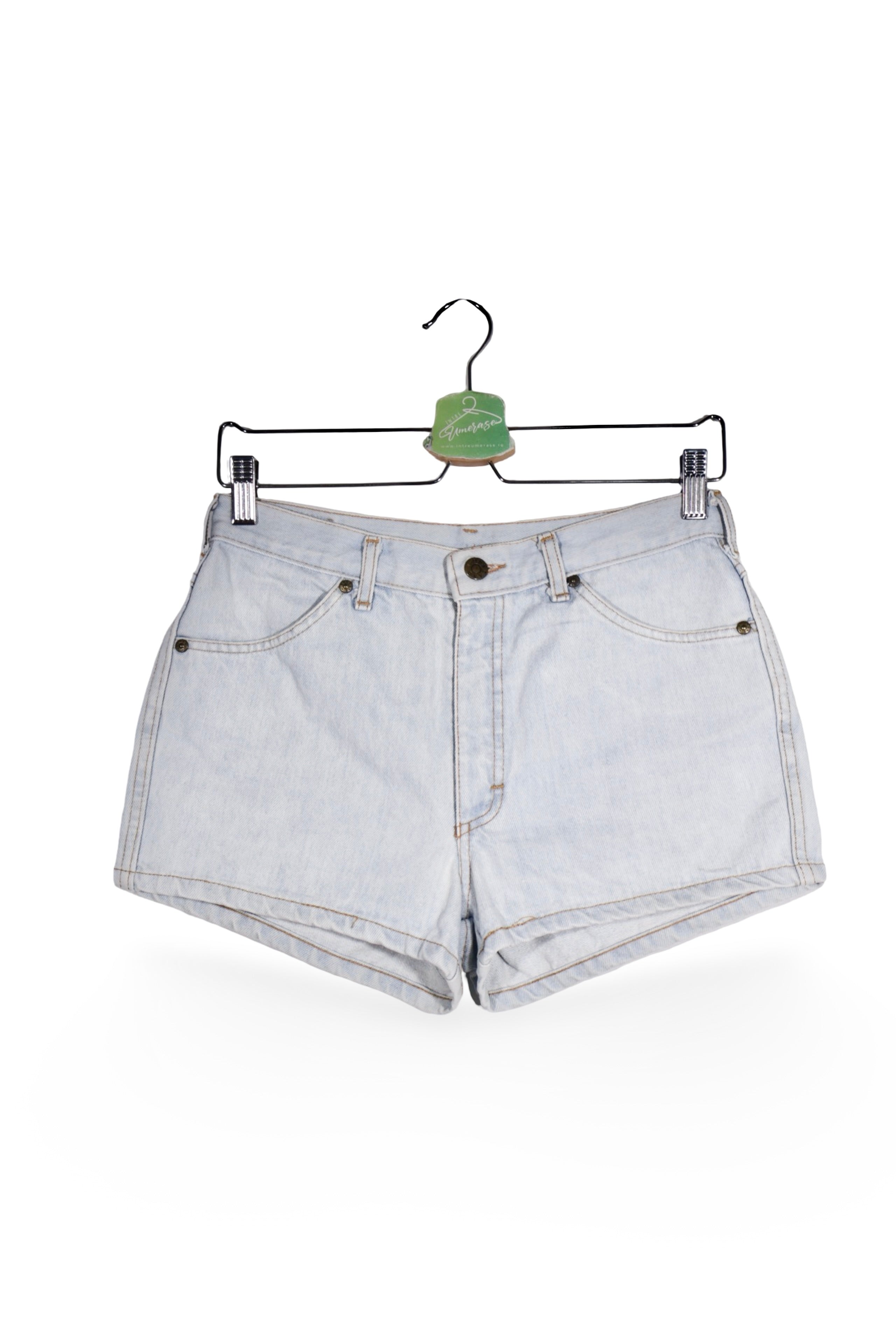 Blugi scurți - Mustang albaștri deschiși din denim cu croială scurtă – M – Femei - fata