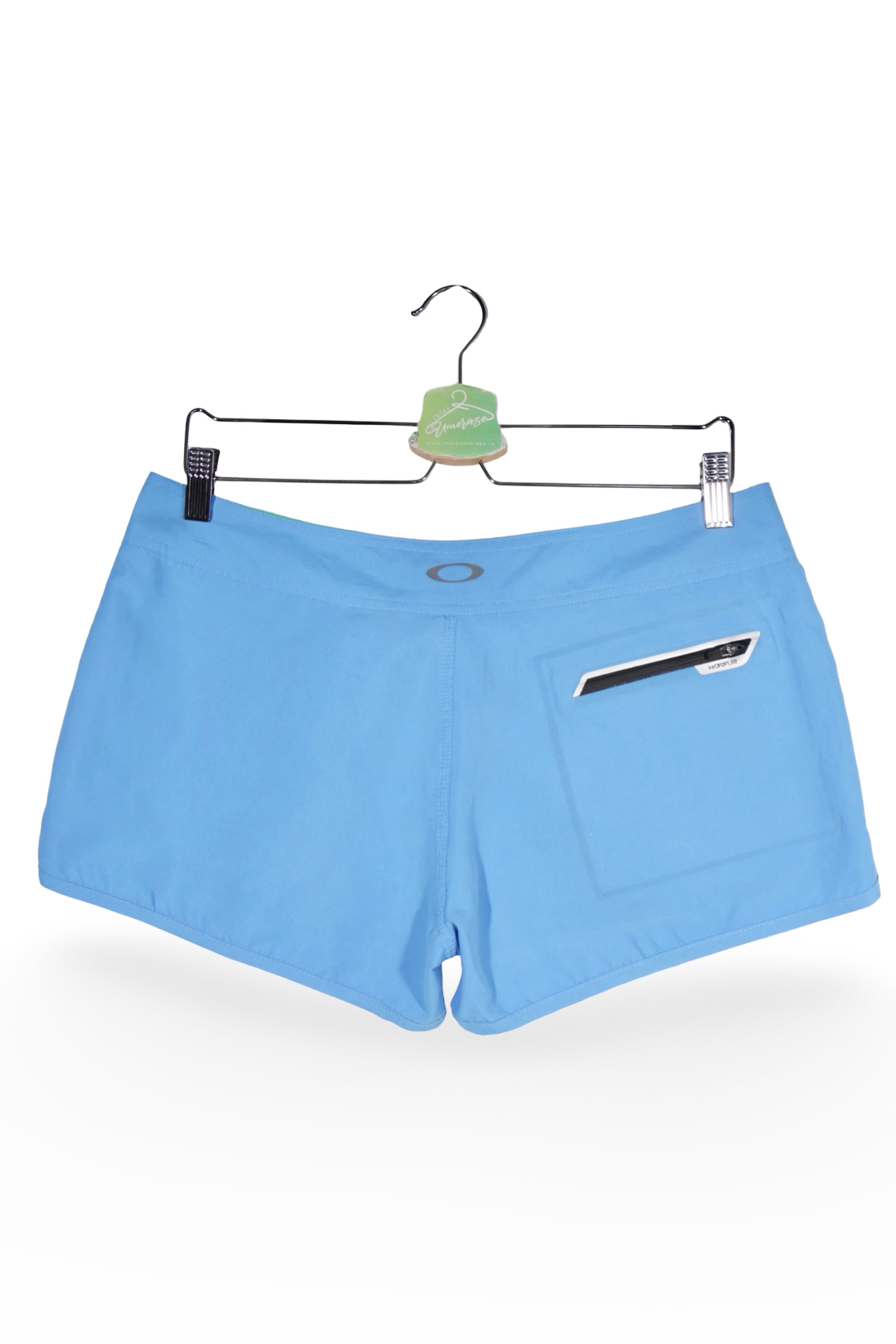 Pantaloni scurți - Premium albaștri din poliester cu croială scurtă – M – Femei - detaliu
