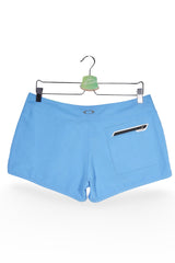 Pantaloni scurți - Premium albaștri din poliester cu croială scurtă – M – Femei - detaliu
