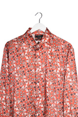 Cămașă - ZARA caramiziu cu imprimeu floral-paisley – L – Bărbați - detaliu