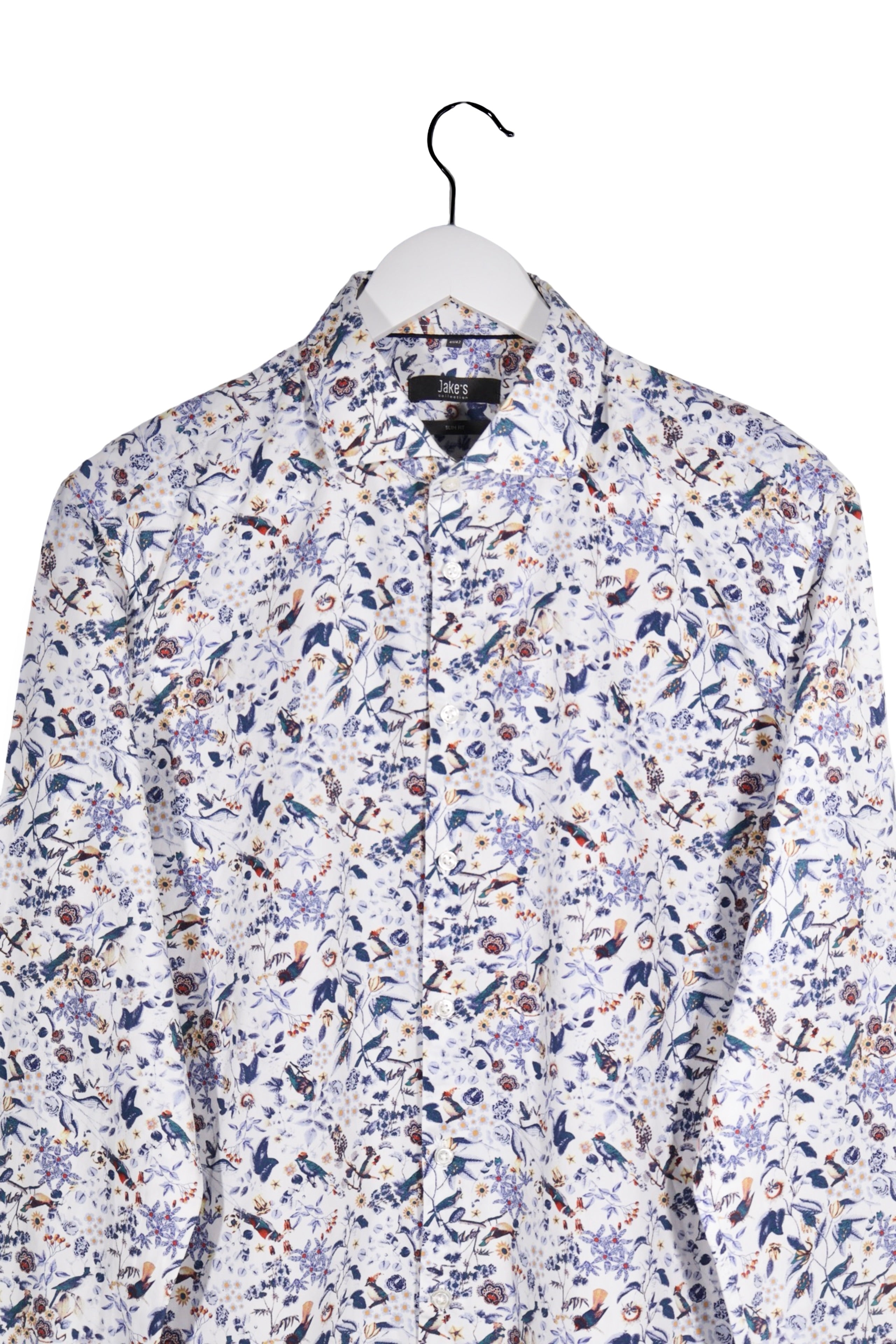 Cămașă - Jake's albă cu imprimeu floral delicat – L – Femei - detaliu