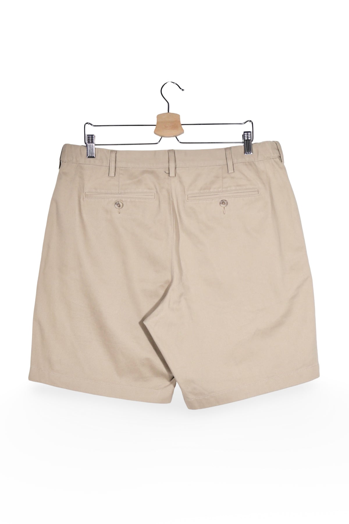 Pantaloni scurți - Lands' End bej din bumbac cu croială clasică – L – Bărbați - spate