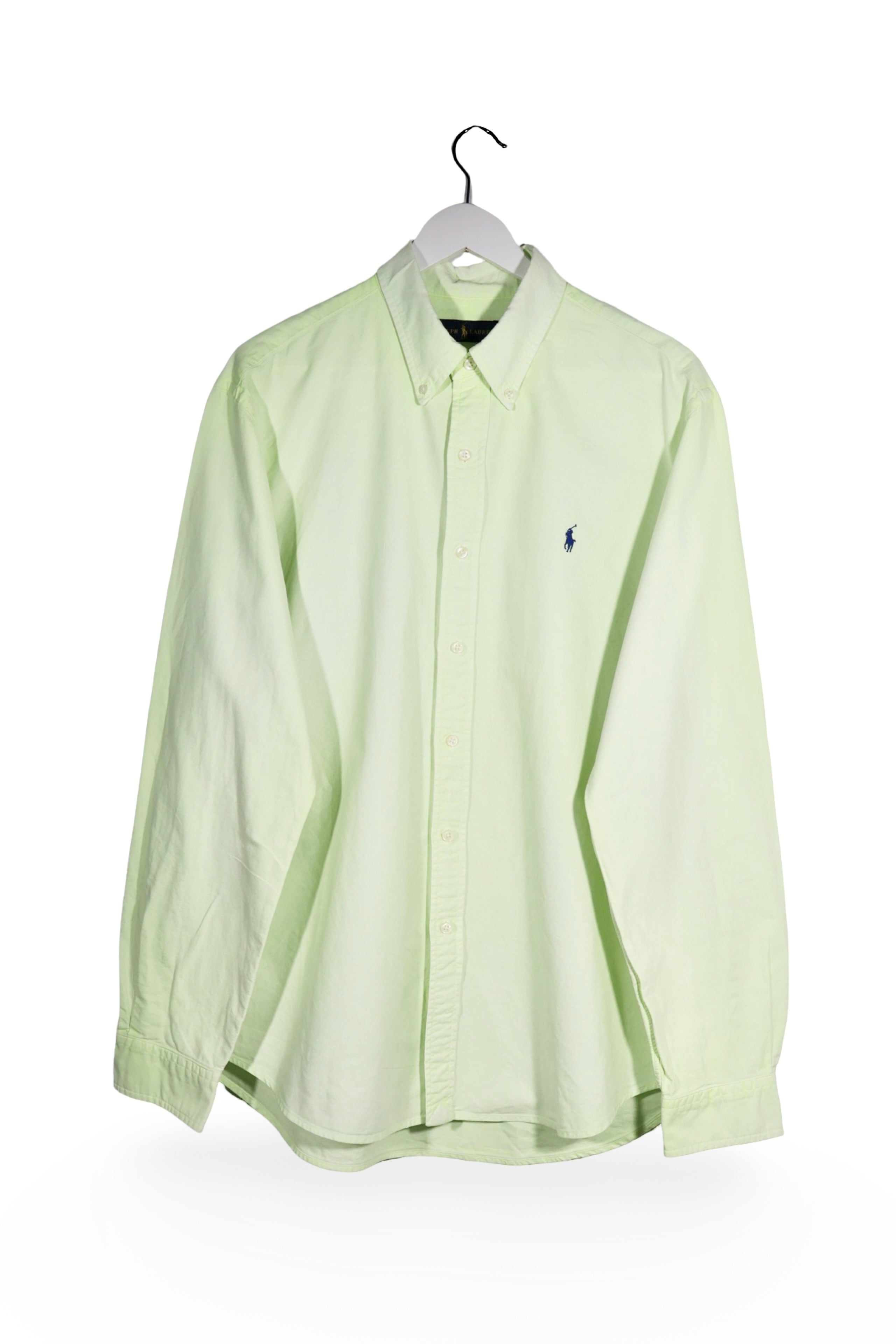 Cămașă - RALPH LAUREN galben-verzui deschis din bumbac cu croială clasică – XL – Bărbați - fata