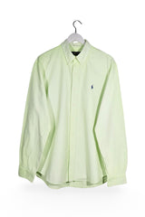 Cămașă - RALPH LAUREN galben-verzui deschis din bumbac cu croială clasică – XL – Bărbați - fata
