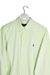 Cămașă - RALPH LAUREN galben-verzui deschis din bumbac cu croială clasică – XL – Bărbați - detaliu