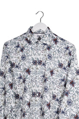 Cămașă - Jake's alb cu imprimeu floral si croiala slim fit – S – Bărbați - detaliu