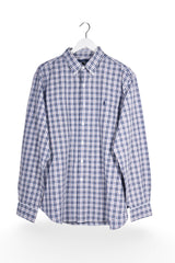Cămașă - RALPH LAUREN albă cu carouri bleumarin și roșii, din bumbac – XL – Bărbați - fata