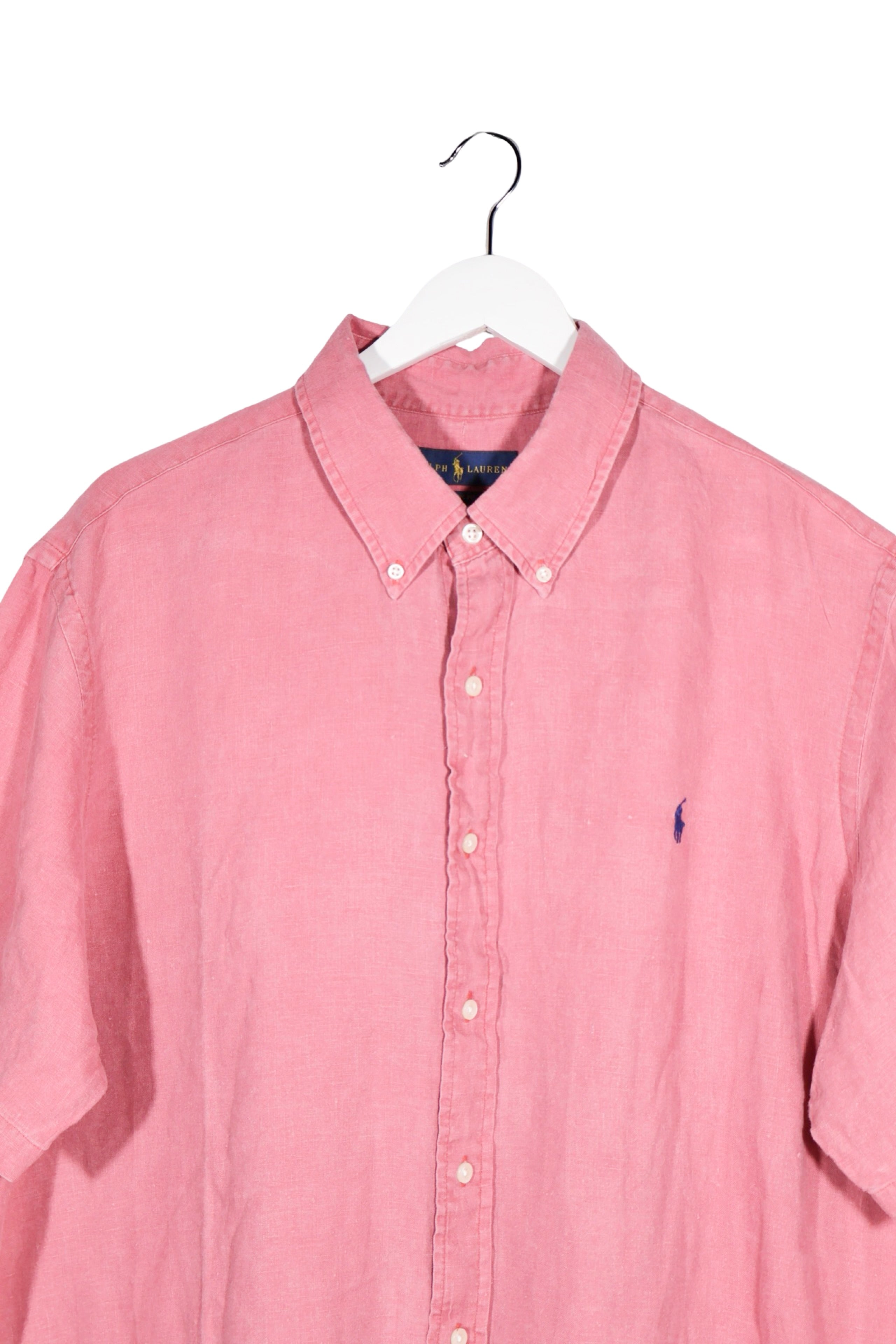 Cămașă - RALPH LAUREN roz din bumbac cu croială clasică – XXL – Bărbați - detaliu