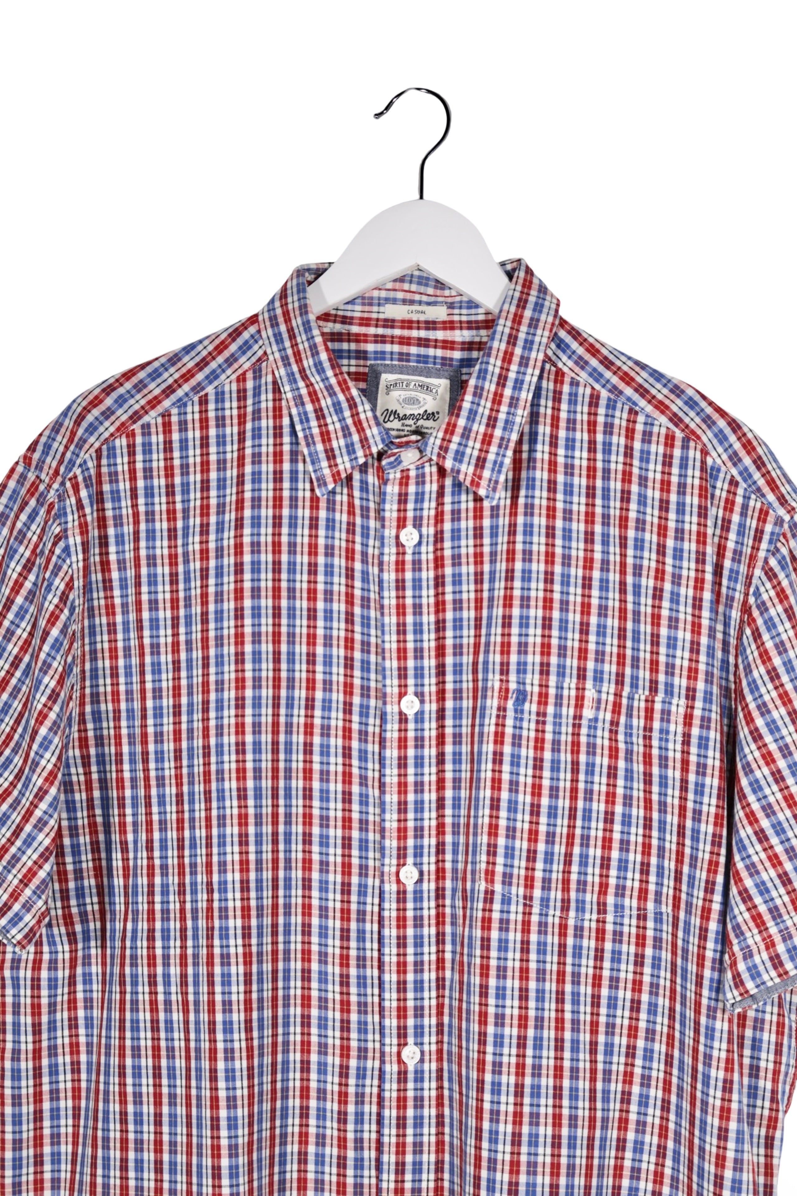 Cămașă - Wrangler in carouri albastre si rosii din bumbac – XL – Bărbați - detaliu