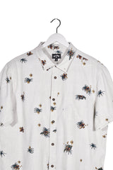 Cămașă - Billabong alb crem cu imprimeu tropical – XL – Bărbați - detaliu