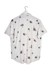Cămașă - Billabong alb crem cu imprimeu tropical – XL – Bărbați - spate