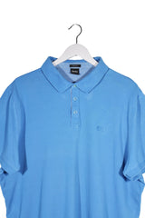 Tricou - Hugo Boss albastru din bumbac cu croială regular – 3XL – Bărbați - detaliu