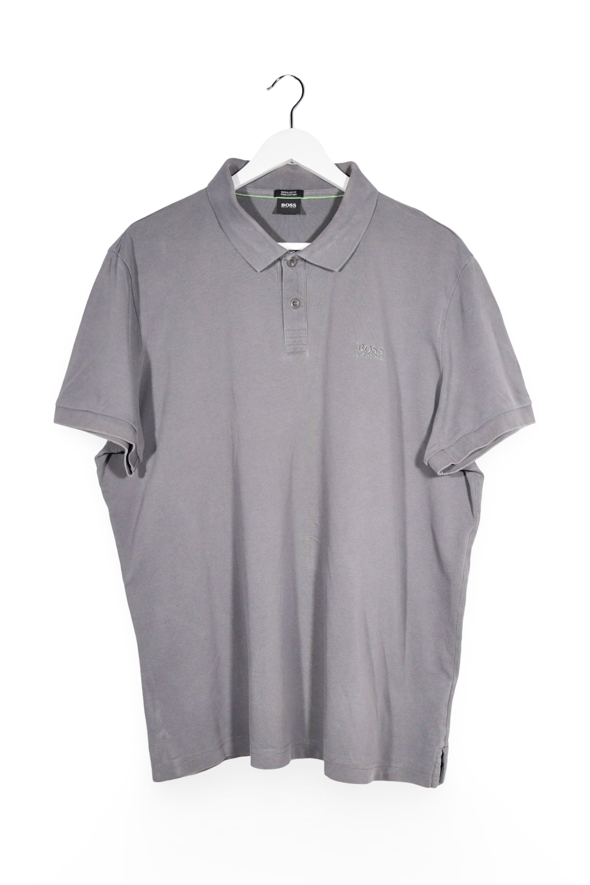 Tricou - BOSS Hugo Boss gri din bumbac reciclat cu croiala regular – 3XL – Bărbați - fata
