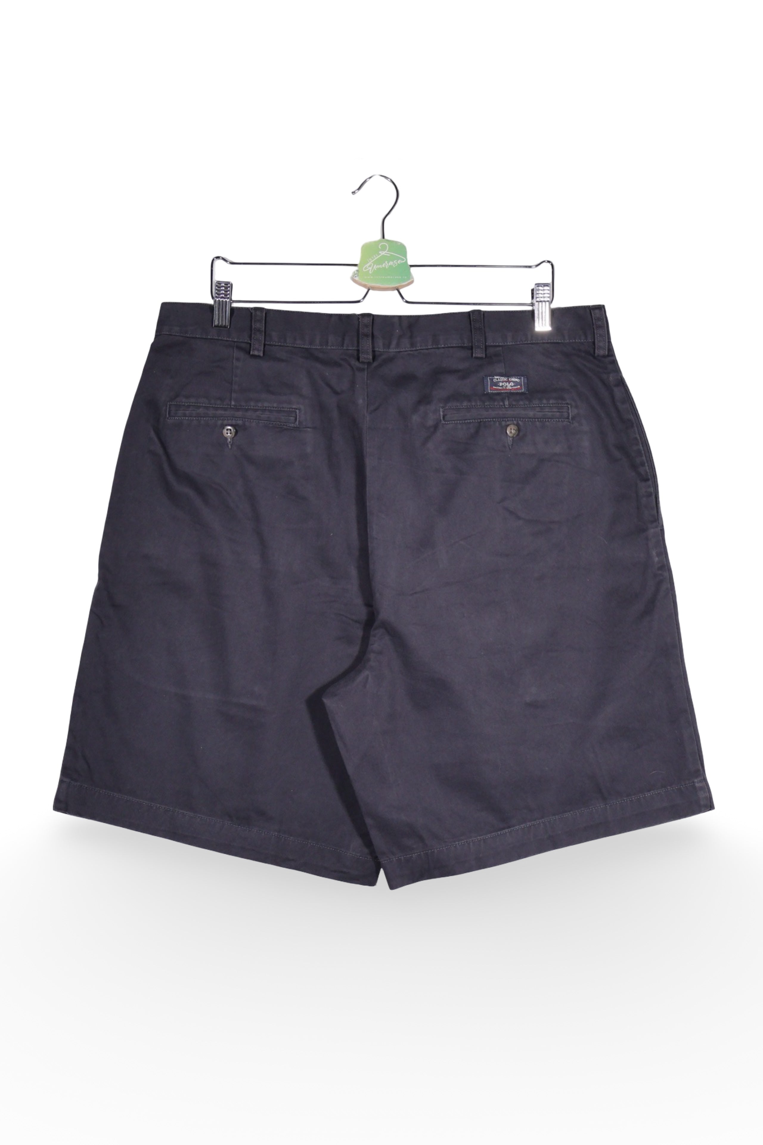 Pantaloni scurți - RALPH LAUREN bleumarin din bumbac cu croiala relaxata – XL – Bărbați - detaliu