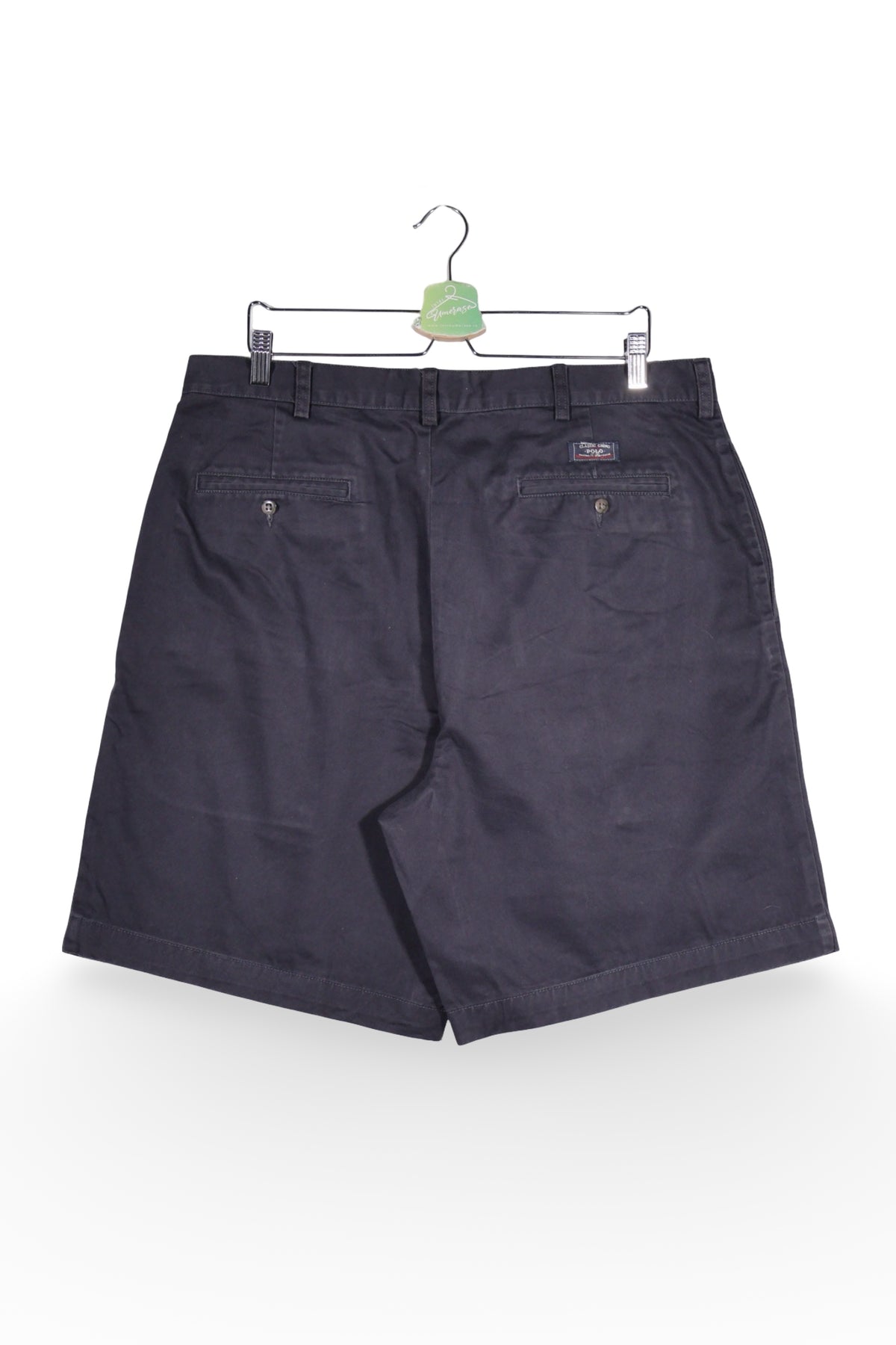 Pantaloni scurți - RALPH LAUREN bleumarin din bumbac cu croiala relaxata – XL – Bărbați - detaliu