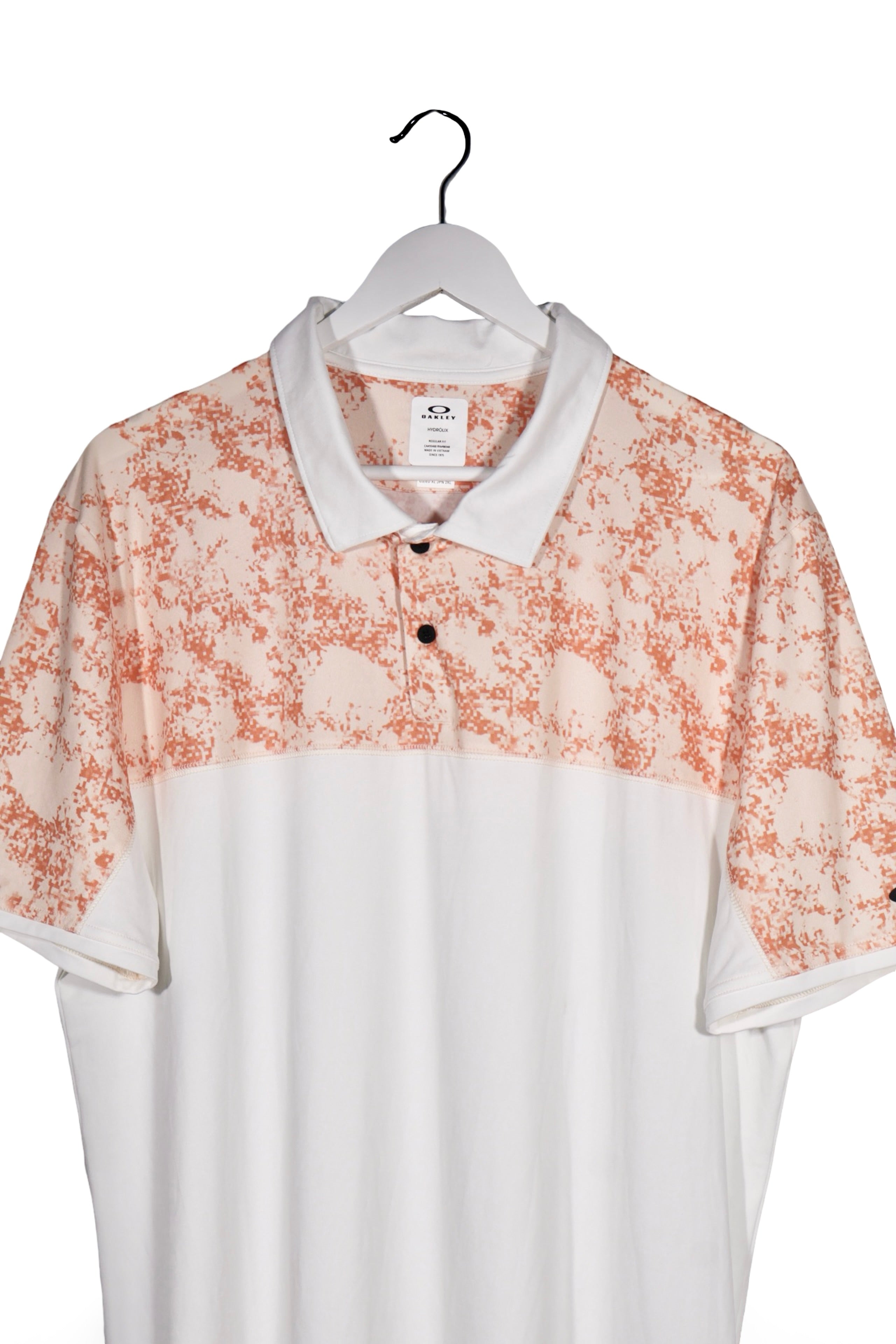Tricou - Alte Branduri alb cu accente piersica si croiala regular – XL – Bărbați - detaliu