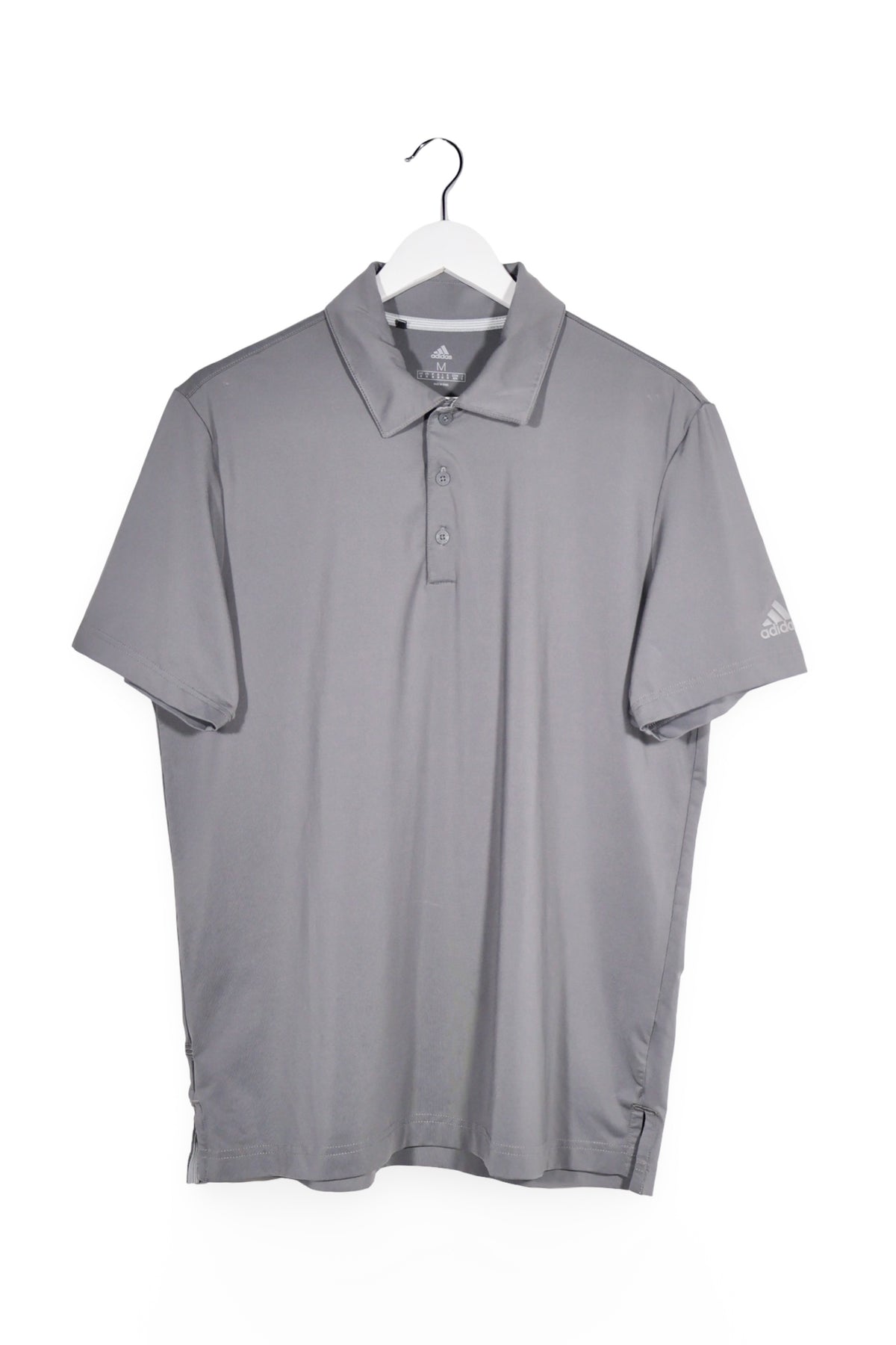 Tricou - Adidas gri din material tehnic cu croială simplă – M – Bărbați - fata