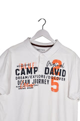 Tricou - Camp David alb din bumbac cu imprimeu grafic – XXL – Bărbați - detaliu