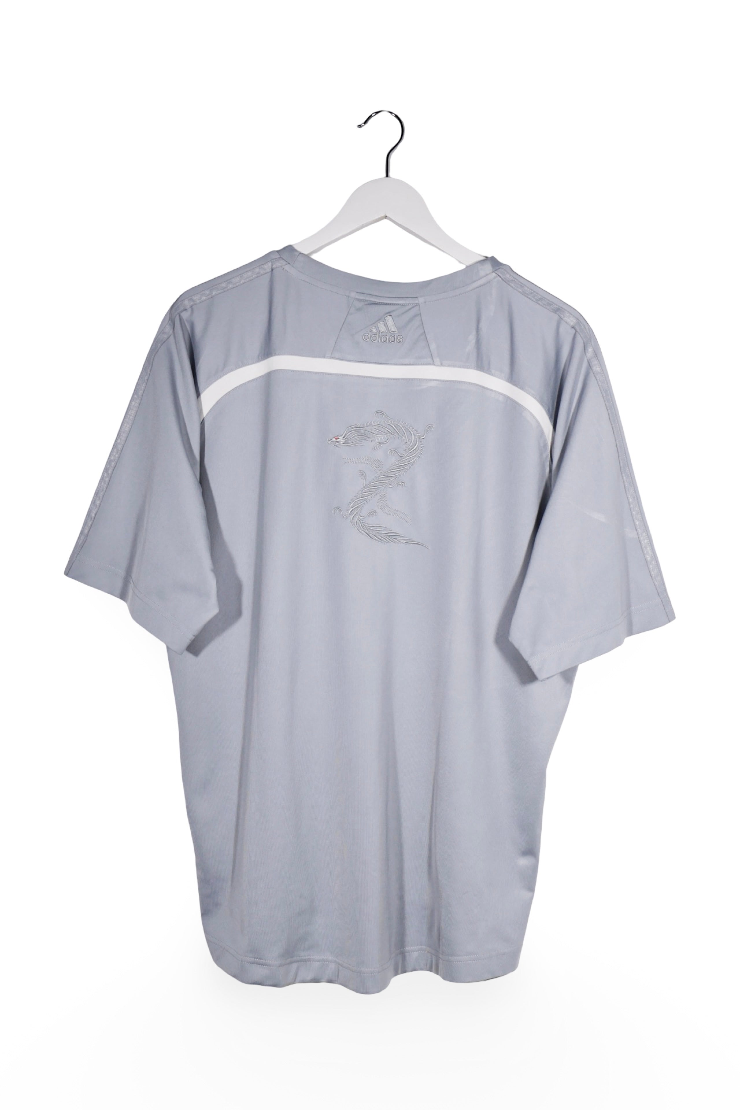 Tricou - Adidas gri din poliester cu croiala sport – L – Bărbați - spate