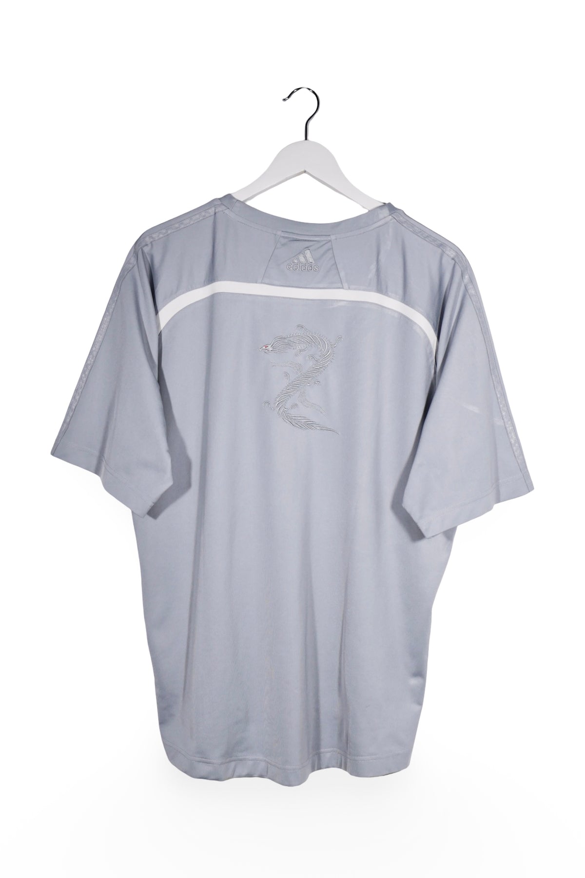 Tricou - Adidas gri din poliester cu croiala sport – L – Bărbați - spate
