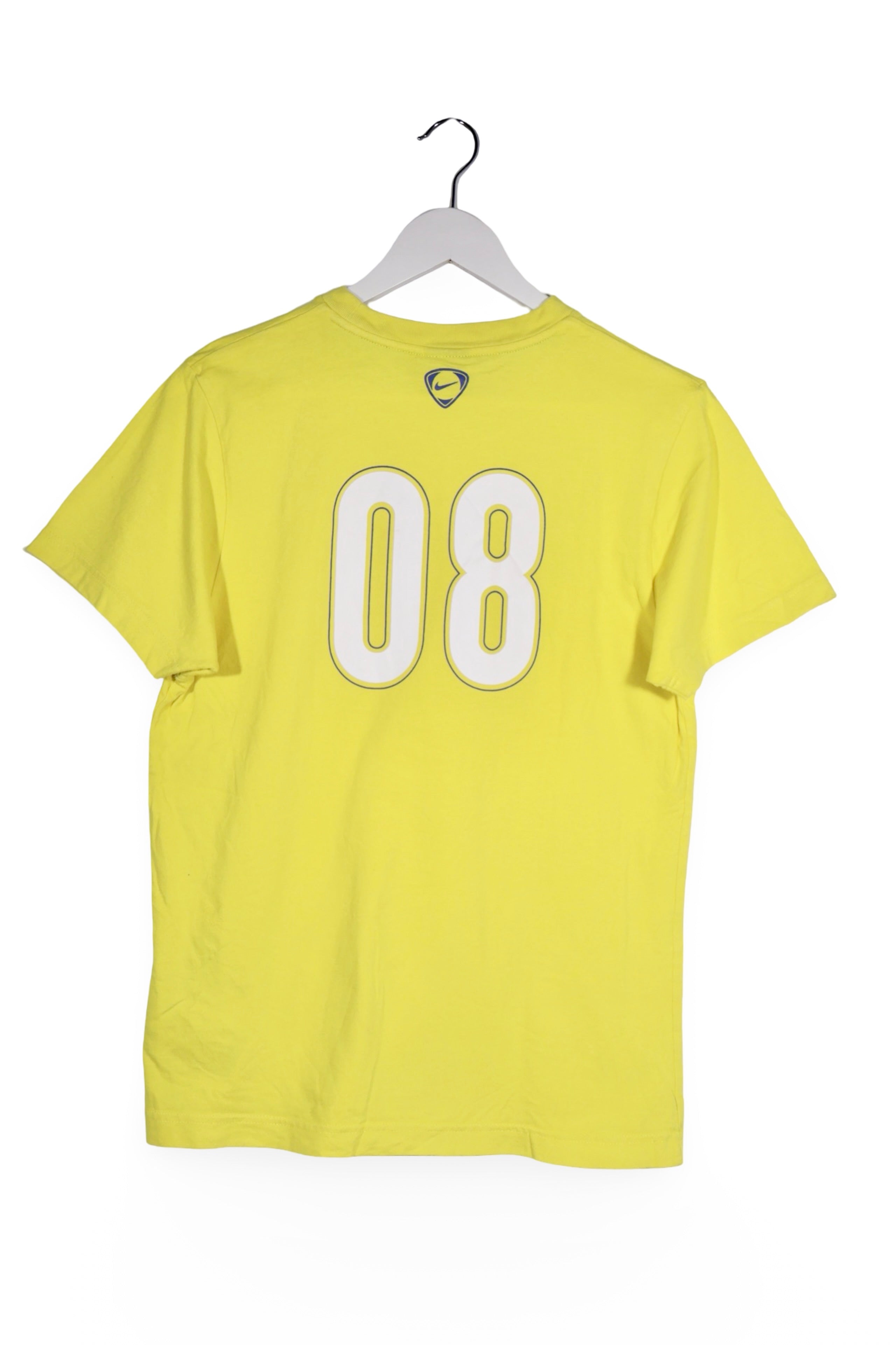Tricou - NIKE galben din bumbac cu print frontal si spate grafic – S – Femei - spate