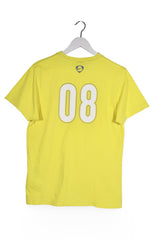 Tricou - NIKE galben din bumbac cu print frontal si spate grafic – S – Femei - spate