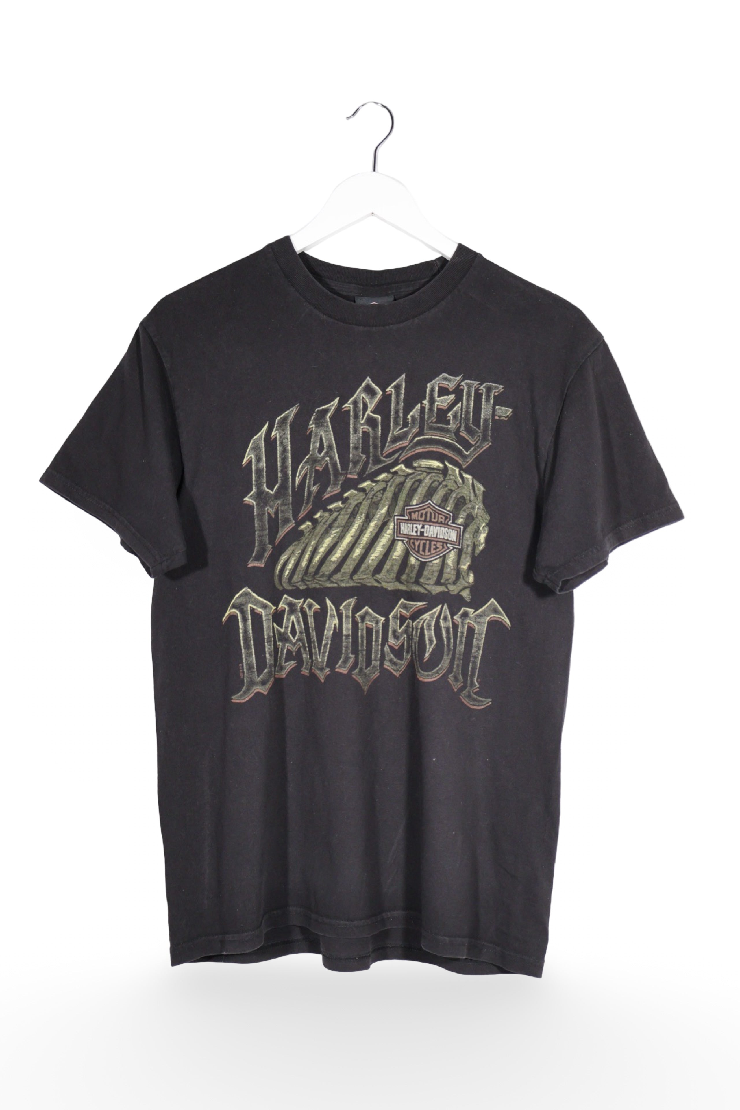 Tricou - Harley-Davidson negru din bumbac cu print grafic – M – Bărbați - fata