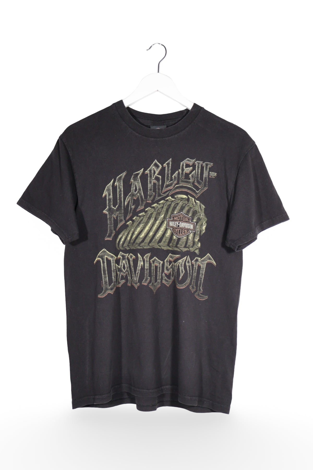 Tricou - Harley-Davidson negru din bumbac cu print grafic – M – Bărbați - fata