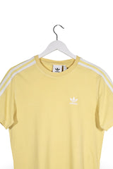 Tricou - Adidas galben deschis din bumbac cu dungi pe umeri – XS – Bărbați - detaliu