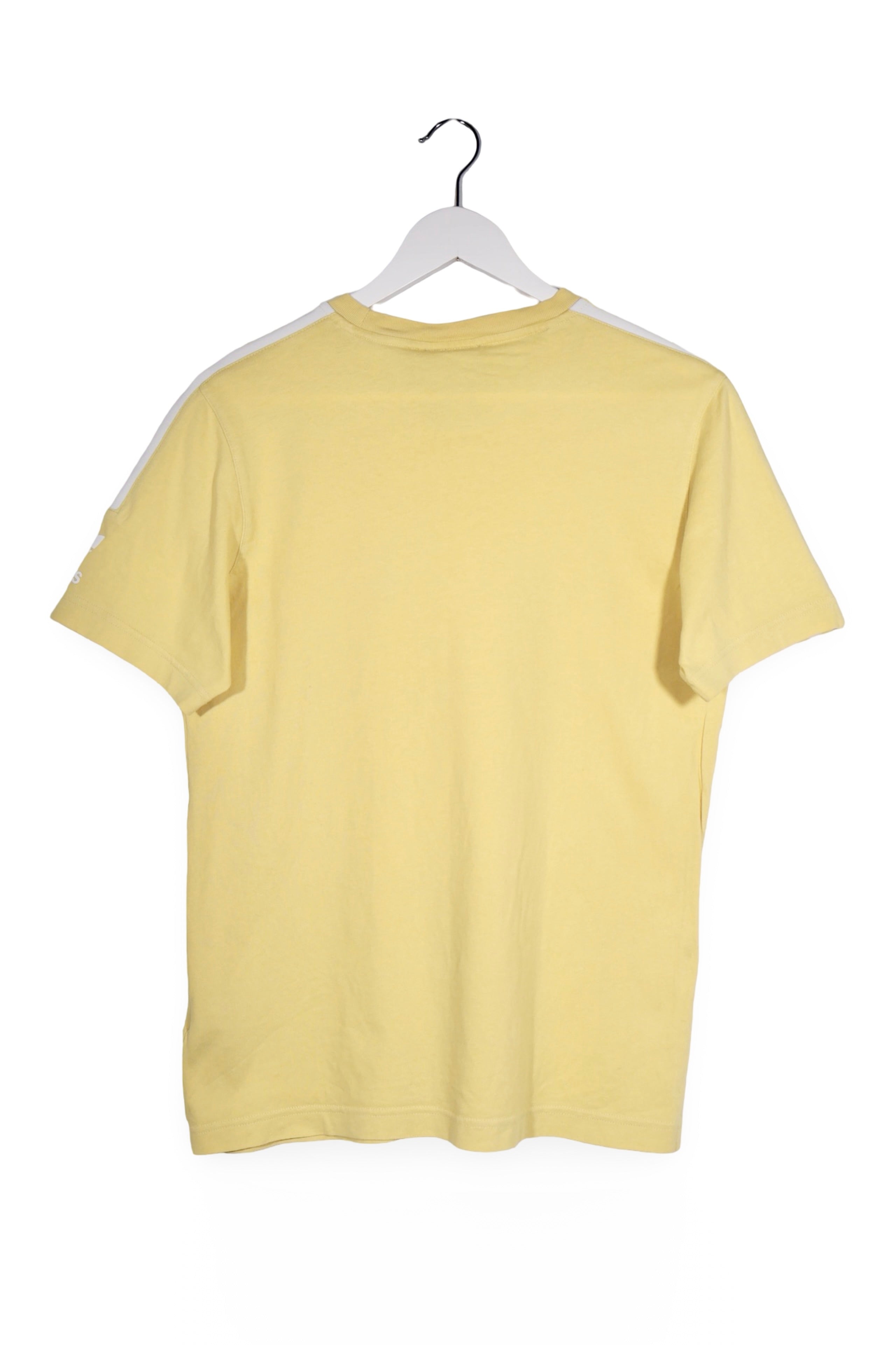 Tricou - Adidas galben deschis din bumbac cu dungi pe umeri – XS – Bărbați - spate