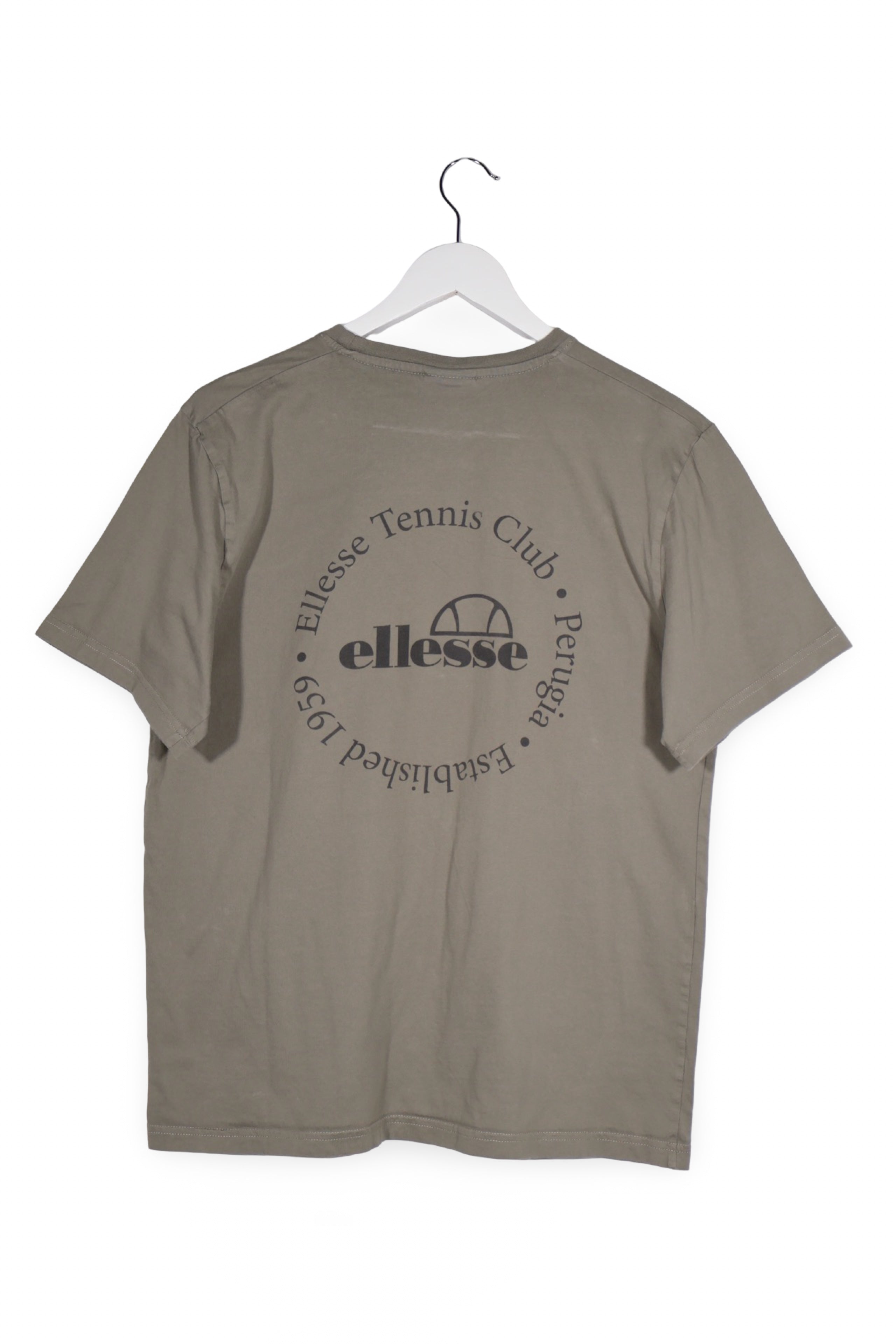 Tricou - Ellesse gri-kaki din bumbac cu print pe spate – M – Bărbați - spate