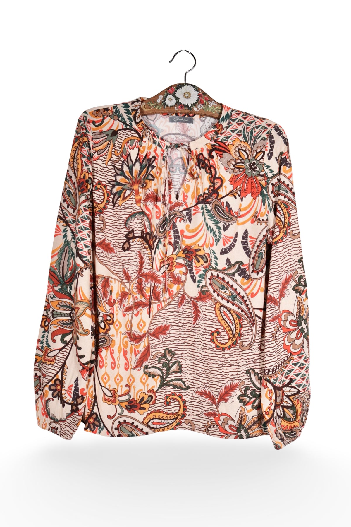 Bluză - Alte Branduri multicolor din viscoză cu imprimeu paisley – L – Femei - fata