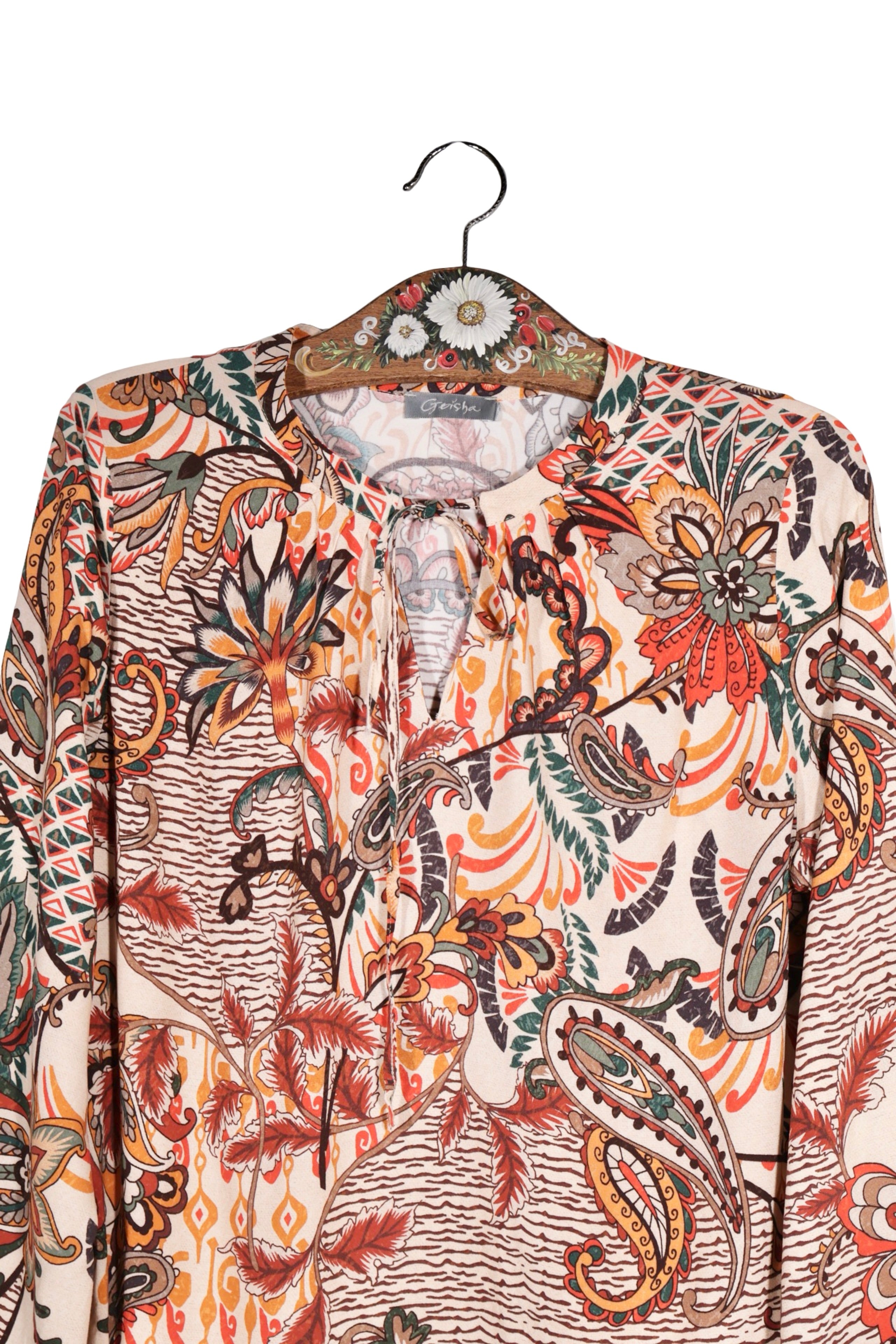 Bluză - Alte Branduri multicolor din viscoză cu imprimeu paisley – L – Femei - detaliu