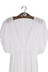 Rochie - O'Neill albă din material fluid cu decolteu în V – L – Femei - detaliu