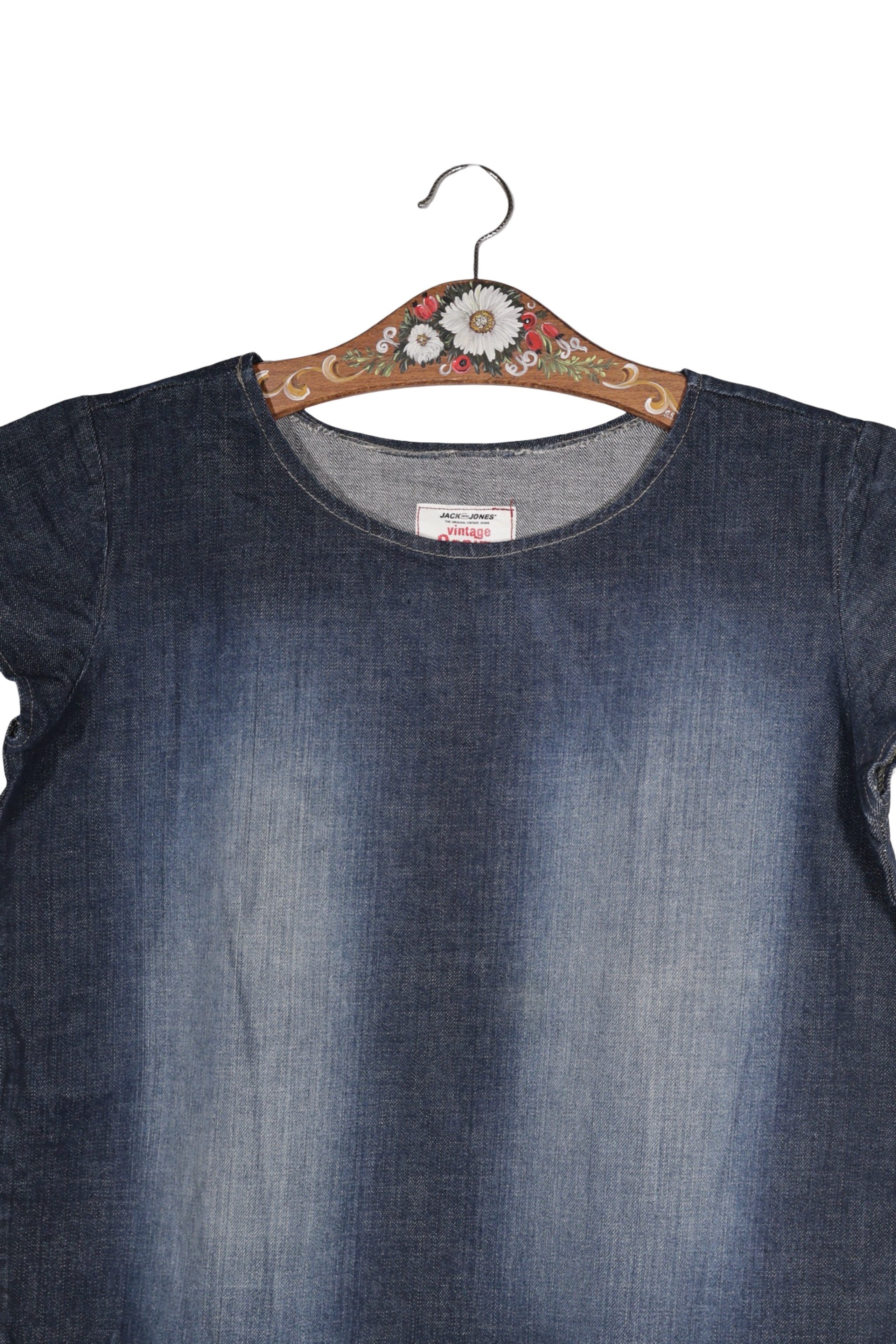 Tricou - JACK&JONES din denim spalat cu croiala simpla – L – Femei - detaliu