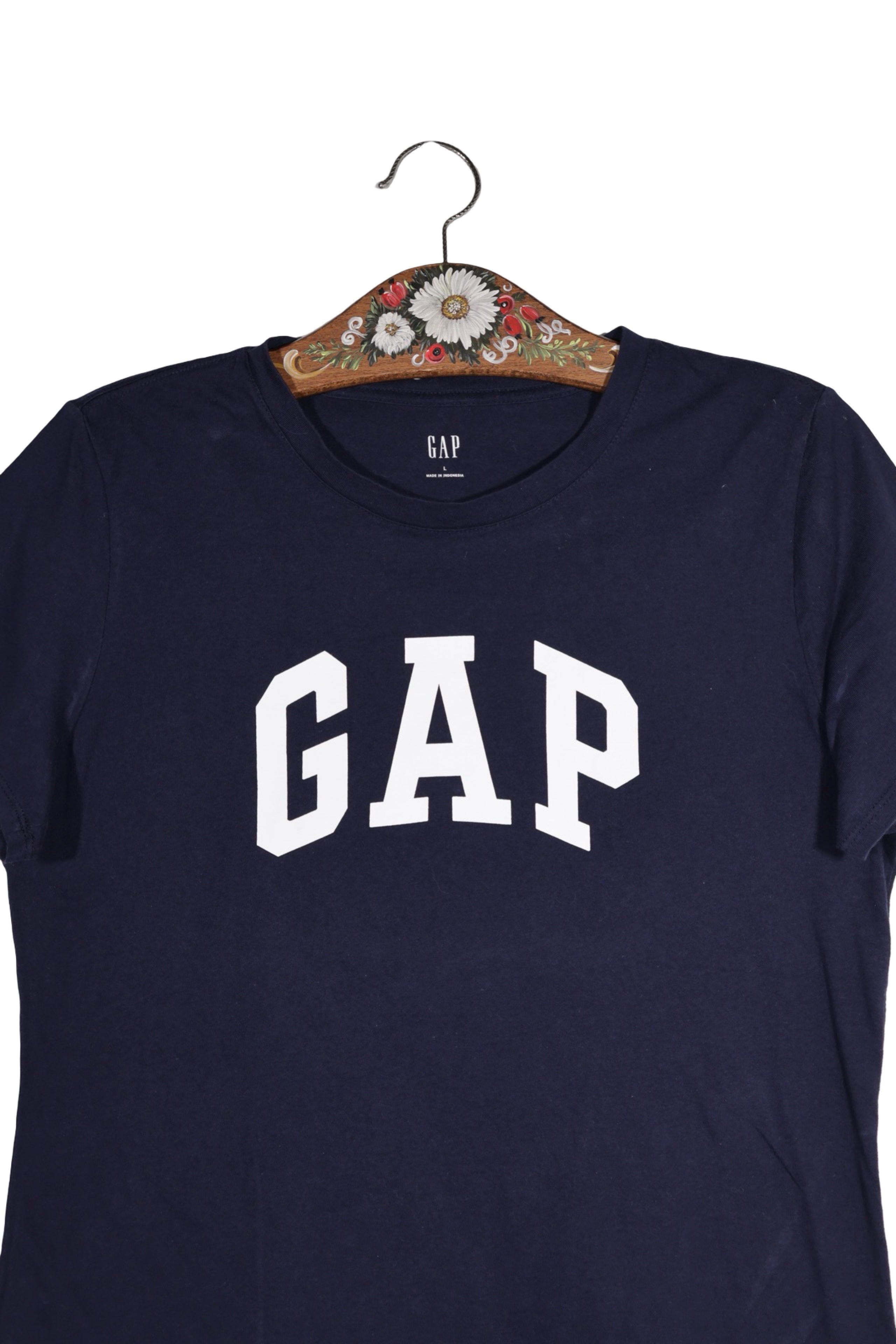 Tricou - GAP bleumarin din bumbac cu logo frontal – L – Femei - detaliu