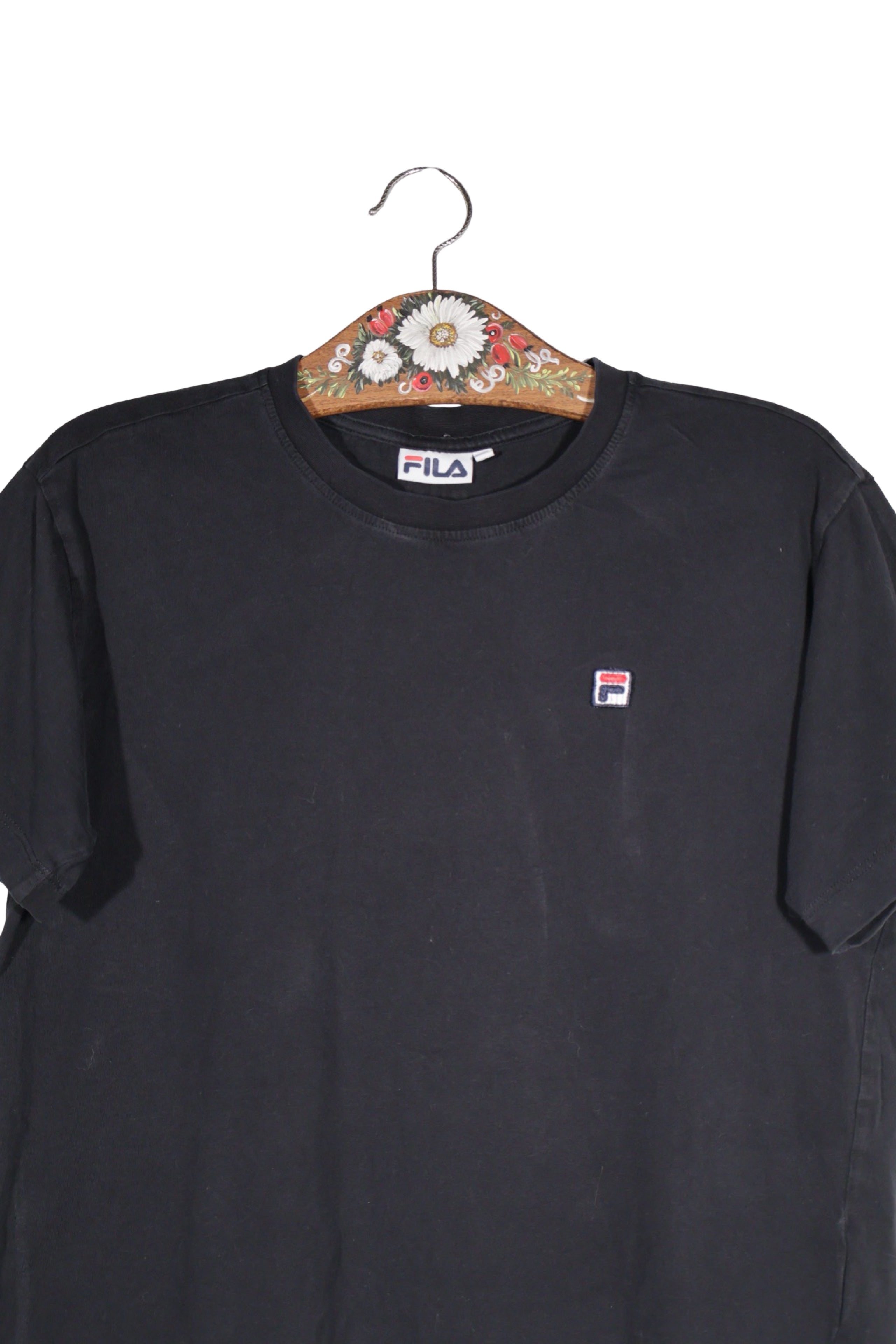Tricou - FILA negru din bumbac cu croială simplă – M – Femei - detaliu