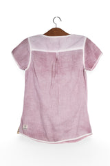 Tricou - Khujo lila din bumbac cu croiala lejera – L – Femei - spate