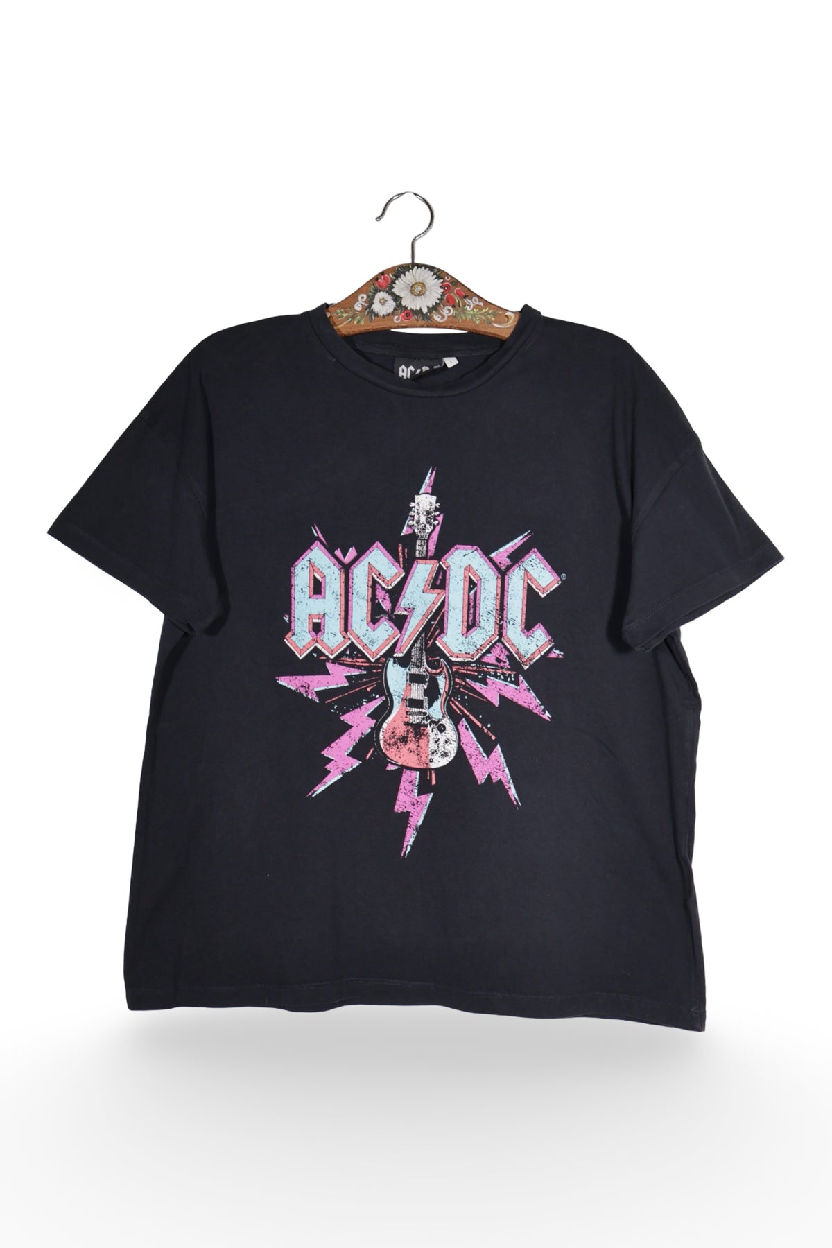 Tricou - Premium negru cu print grafic AC/DC – L – Femei - fata