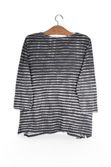 Bluză - Ralph Lauren neagra in dungi albe cu croiala lejera – XL – Femei - spate