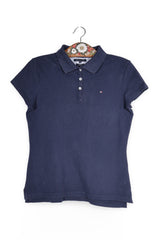 Tricou - Tommy Hilfiger bleumarin din bumbac cu croială slim fit – L – Femei - fata